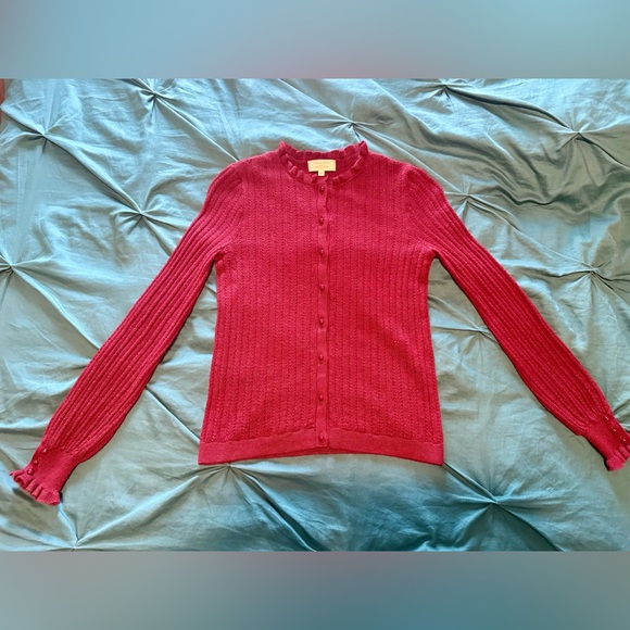 Sezane Louis Cardigan Burgundy - Size XS - Picture 3 of 12